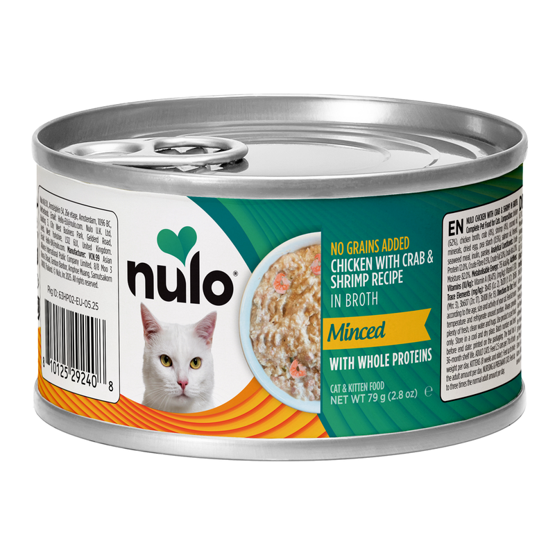 Mald med helt protein kyckling, krabb och räk recept för katter